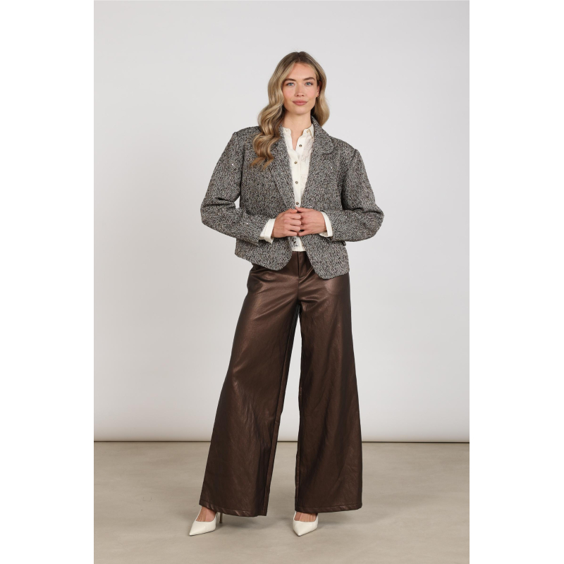 Nukus daphne jacket herringbone chocolate/sand