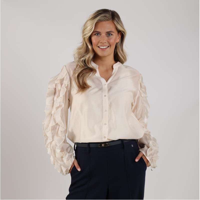 Nukus Adora Blouse embroidery, Oﬀwhite
