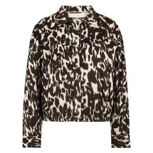 Nukus Newport Blouse, offwhite/dark chocolate