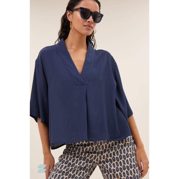 By-bar owen viscose blouse, winter blue
