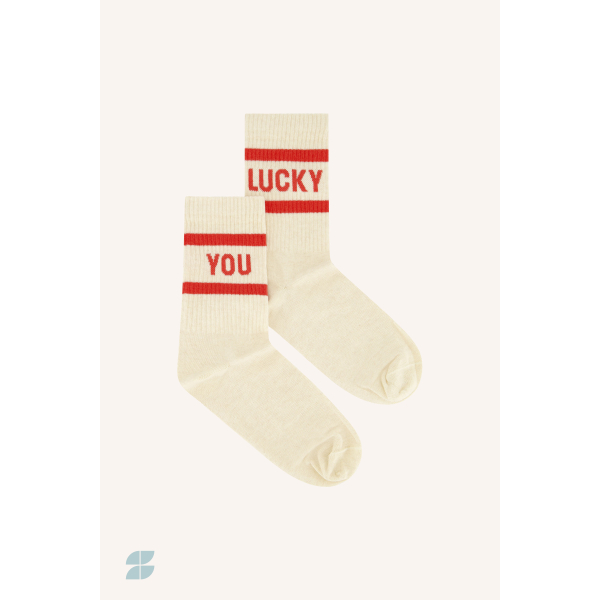 By-bar lucky oyster socks, poppy red