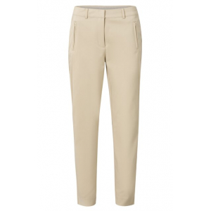 YAYA Slim fit trousers with fancy details, white pepper beige