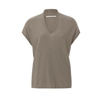 YAYA V-neck sweater, clay pebble grey