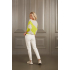 YAYA Diagonal wide stripe sweater, neon yellow dessin