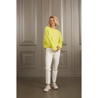 YAYA Sweatshirt with slub effect, neon yellow