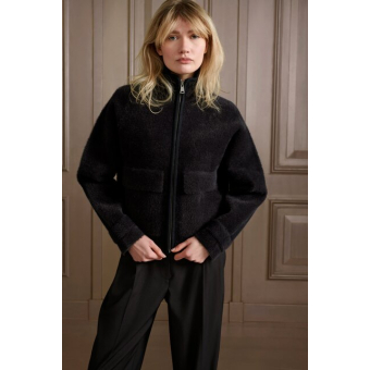 YAYA Knitted jacket with pockets, anthracite