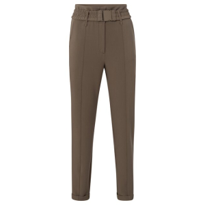 YAYA Woven high waist trousers, falcon brown