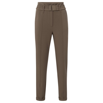 YAYA Woven high waist trousers, falcon brown