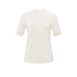 YAYA Fur detail sweater short sleeve, ivory white