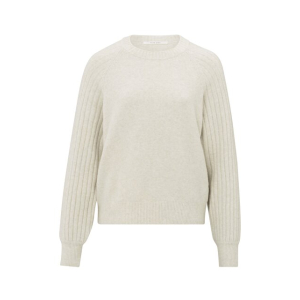 YAYA Rib mixed sweater longsleeve, off white melange