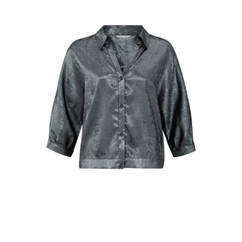 YAYA Metallic batwing blouse, dark metal grey