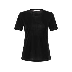 YAYA Velvet mesh t-shirt, black