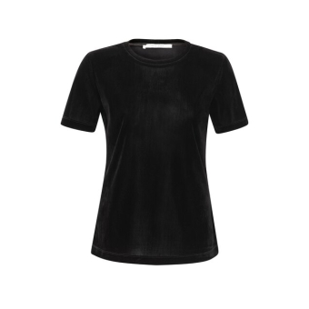 YAYA Velvet mesh t-shirt, black