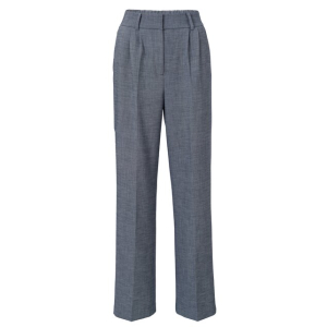 YAYA Woven wide leg trousers with pockets, outer space blue melange