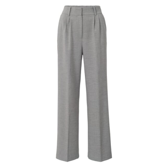 YAYA Woven wide leg trousers with pockets, light grey melange