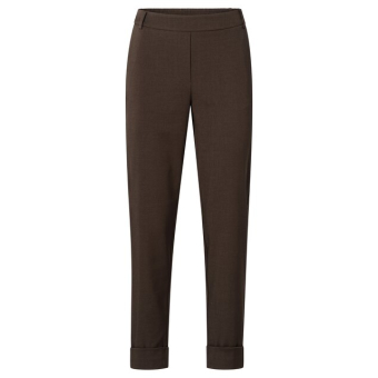 YAYA Woven straight leg trousers, chocolate brown