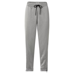 YAYA Woven satin jogging trousers, light metal grey