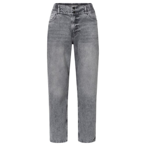 YAYA High waist tapered jeans, dark grey denim