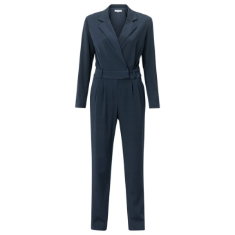 YAYA Woven longsleeve jumpsuit, outer space blue