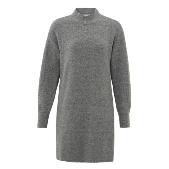 YAYA Knitted dress with button details, formal gray melange