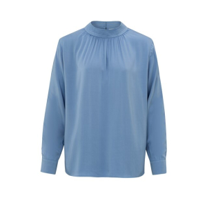 YAYA Satin turtle neck blouse top,bel air blue