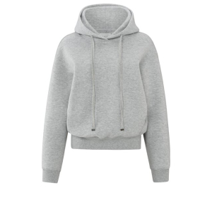 YAYA Hoodie with zipper detail, light grey melange