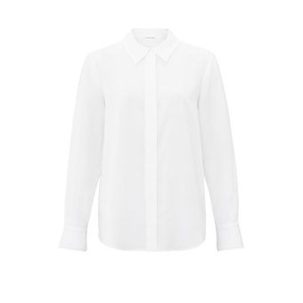 YAYA Basic blouse with cuff detail, pure white