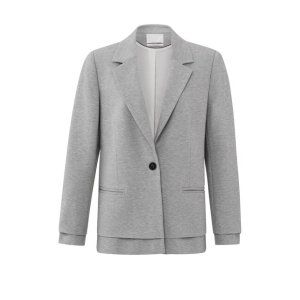 YAYA Soft melange blazer with seam, medium grey melange