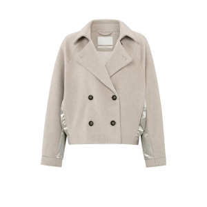 YAYA  Wool mix short jacket, pumice stone beige melange