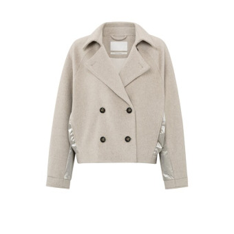 YAYA  Wool mix short jacket, pumice stone beige melange