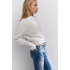 YAYA Boucle with color naps cardigan longsleeve, off white