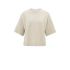 YAYA Round neck sweater with rib sleeves, light beige melange