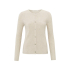 YAYA Fake cardigan in rib, light beige melange