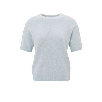 YAYA Raglan short sleeve sweater, gray dawn blue melange