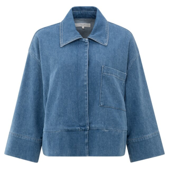 YAYA Denim jacket w. pocket, blue denim