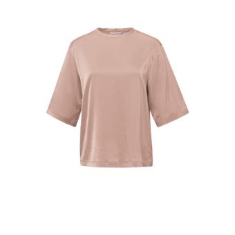 YAYA Oversized satin t-shirt, dusty pink