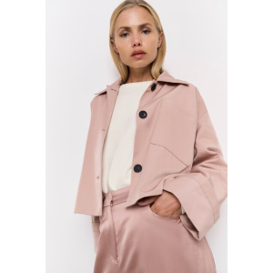 YAYA Heavy weight satin short oversized jacket, dusty pink