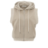 YAYA  Sleeveless cardigan with double hood, twill beige