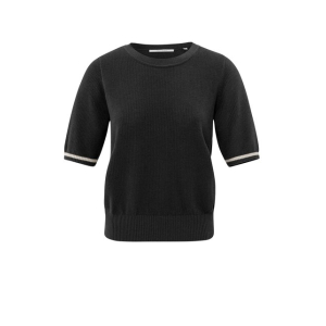 YAYA Textured sweater round neck short sleeve, phantom