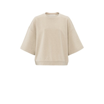 YAYA short sleeve sweatshirt, humus beige melange