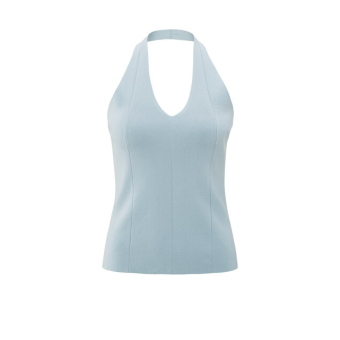 YAYA Knitted fitted halter top, baby blue