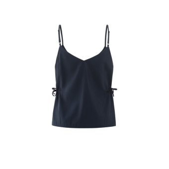 YAYA Strappy top with drawstrings, total eclipse blue