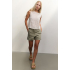 YAYA Embroidered singlet with rib design, off white