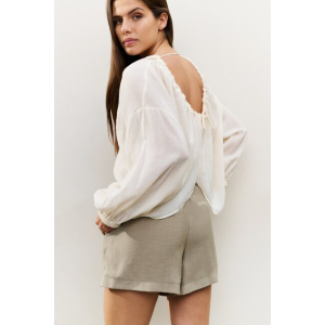 YAYA Crinkle top with low back, off white YAYA Crinkle top with low back, off white