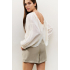 YAYA  Crinkle top with low back, off white