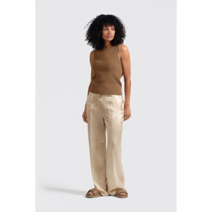 YAYA Satin wide leg trousers, summer sand YAYA Satin wide leg trousers, summer sand