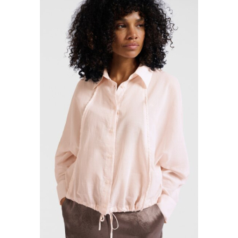 YAYA Batwing blouse with edges, light pink