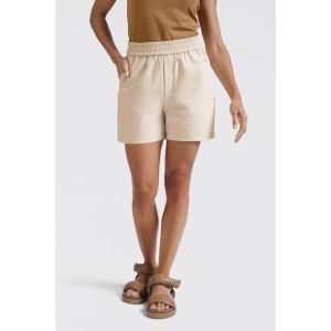 YAYA Woven short with elastic waist and zipper pockets, sand beige dessin YAYA Woven short with elastic waist and zipper pockets, sand beige dessin