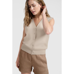 YAYA Knitted spencer with shoulder detail, rainy day beige YAYA Knitted spencer with shoulder detail, rainy day beige