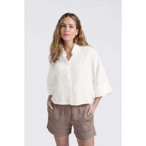 YAYA Cropped loose fit blouse, pure white YAYA Cropped loose fit blouse, pure white